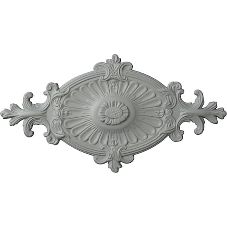 Ekena Millwork Rose and Ribbon Ceiling Medallion (Fits Canopies up to 4"), 23 5/8"OD x 4"ID x 1 1/2"P, Primed White CM23RO